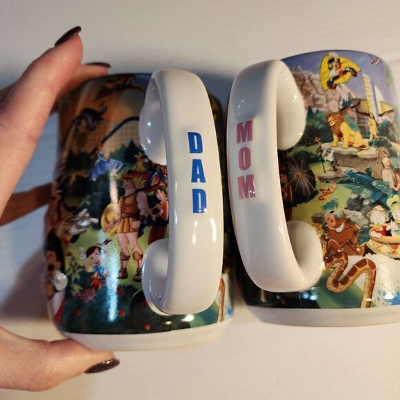 DISNEYLAND RESORT Disney Parks Original mom and dad 3D detail Coffee Mugs set 2 - Picture 2 of 16